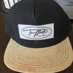 corduroy billed snap back hat